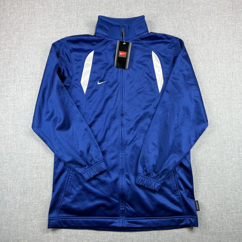 Vintage Nike Team Jacket Mens Small Blue White Full Zip‎ Track Authentic